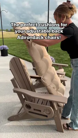 I found and tested out *cushy* Adirondack cushions that fit my adjustable back chairs from Amazon + these are the color beige/ khaki, and I have grey ones in another video in my feed. These fit the adjustable back ones great be they are taller and fit even when you lay the chair back! Have a good day :) - T #outdoor2024 #outdoorfurniture 