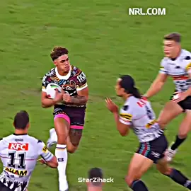 Reece Walsh runs straight at Jerome Luai | Beginning of the rivalry 💥💪🏉 #reecewalsh #rugby #aesthetic #rugbyleague #nrl #brisbanebroncos #fyp #foryou 