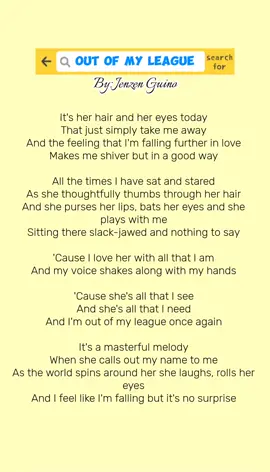 OUT OF MY LEAGUE - JENZEN GUINO 