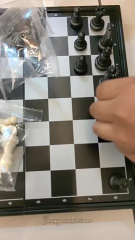 Chess Set with magnetic folding board. Very good quality. Sangat baik untuk menguji minda dan membina strategi. #chess #chessset #chessboard #chessboardset #chessgame #chessgameplay #magneticchess #magneticchessboard 