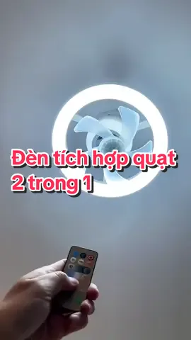 Đèn tích hợp quạt đui xoáy E27 thông dụng, có kèm điều khiển từ xa tiện lợi #dentichhopquat #denquattran #denquattrangtri #denquat #giadungtienich 