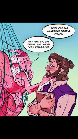 Gale as a professor interested in studying the sea life up close. Visera as a siren interested in “studying” him up close. Also Lae’zel as a pirate captain.  . #fanart #bg3 #bg3gale #bg3art #mermay #mermayart #mermaid #pirateau #mermaidau #bg3durge #pirates #comicart #fypart 