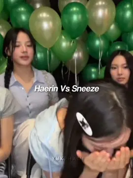 Our haerin has a cold🙁 she's so cute holding back her sneeze🥺 get well haerina!💖 #newjeans #minji #hanni #danielle #haerin #hyein #fyp 