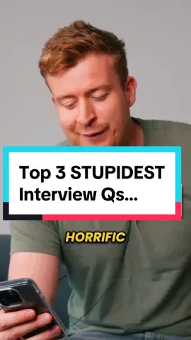 The top 3 STUPIDEST Interview Questions I have ever seen... You won't believe number 3. #toxiccompanies #react #funny #jobinterview
