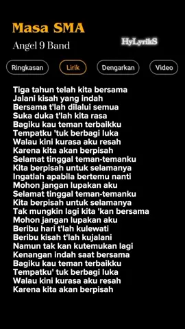 Lirik Lagu Masa SMA-Angel 9 Band Part 299 🎶 #lyrics #liriklagu #lirikbaper  #lagusedih #lagulirik #laguhits  #musically #musicindo #hylyriks  #angel9band #masasma 