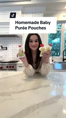 Making homemade baby purée pouches for my 7 month old! 👶💙 All of my baby food must haves are in my profile! #babyledweaning #babyledweaningideas #babypuree #babypureeidea #babypouches #homemadebabyfood 