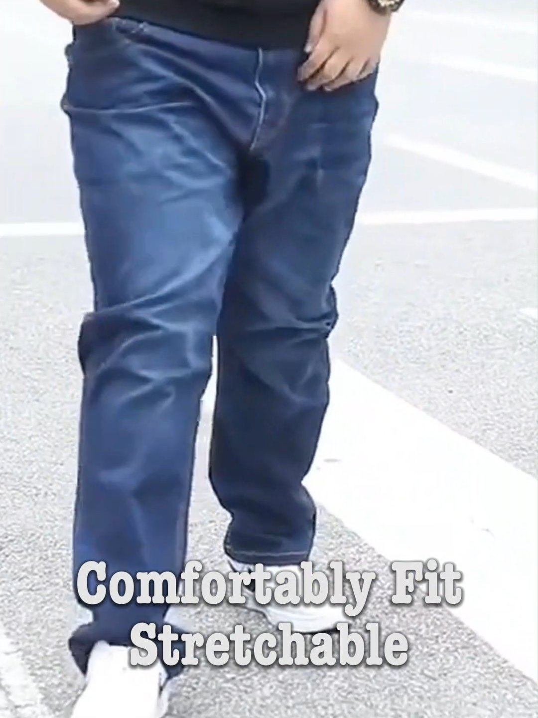 Plus size jeans stretchable high elasticity high quality loose pants for men #plussize #stretchablepants #highelasticity #TikTokFashion #plussizefashion