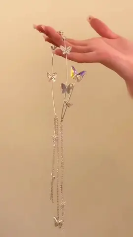 Fairy hairband korean diamond pearl butterfly tassel hairbands for women hair accessory #hairclips #hairpin #koreanstyle #fyp #fashion #hairstyle #hair #butterflytassel #tassel #hairaccessories 