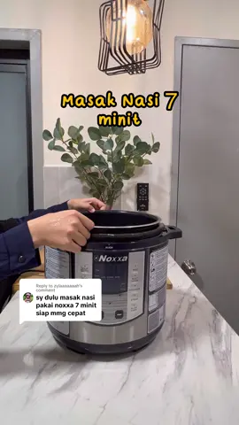 Replying to @zylaaaaaaah  PERIUK NOXXA Masak segala jenis Nasi 7 minit Sahaja Sukatan air boleh letak ikut pot beras atau cara byla extrakan 1 pot air (2pot beras: 3pot air). Nak tahu lebih boleh click link di Bio✨