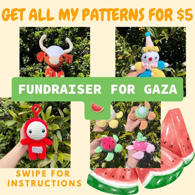 I have been doing pattern giveaways to anyone who donates to any of the two fundraiser links in my bio 🍉🩷 please help these families! #crochetpattern #crochetersoftiktok #alleyesonrafah #fyp #crocheters 