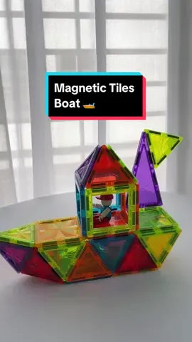 Magnetic tiles build ideas. How to build a boat 🚤  #asmr #toy #learningthroughplay #openendedtoys #stemtoys #imaginativeplay #kidsactivitiesathome #magnetictiles 