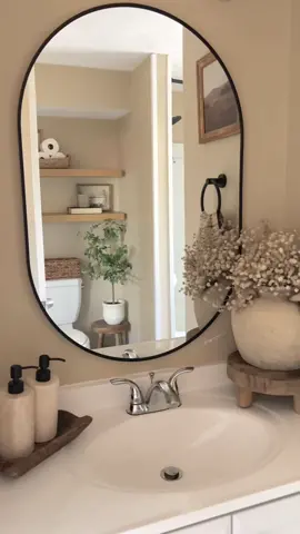 I’m so happy with how my bathroom turned out with all of these amazon, target and Home Depot finds. I don’t own, I rent so these are perfect renter friendly options. My favorite item in this whole purchase would have to be that mirror! I love the size, shape and the black frame. All of the items in this video are linked on my LTK shop (link in bio) @Amazon Home @The Home Depot  #fyp #foryoupage #amazonbathroom #amazonfinds #amazonhomefinds #amazonhome #bathroom #bathroomdecor #bathroomideas #bathroomrenovation #renterfriendly 