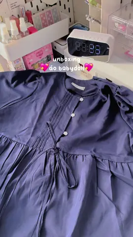 Mặc lên cute lắm luôn💖 #unbox #unboxing #aobabydoll #áo #aoxinh #babydoll #thoitrang #foryou #fyp #viral #xuhuong 