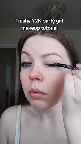 trashy Y2K makeup is my favourite makeup genre at the moment key products  @Natasha Denona xenon palette  @NYX Professional Makeup black eye khol  @maccosmetics blankety lipstick  @Tower 28 Beauty gloss  #trashyy2kaesthetic #y2kmakeup #2000smakeup #trashymakeup 