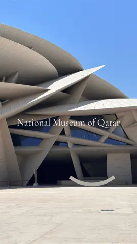 Things to do in Qatar: visit the National Museum of Qatar. The building itself is a must-see with its desert rose shaped exterior. It's also built around an old palace, so you can explore those grounds as well.  #travelitinerary #dohaqatar #nationalmuseumofqatar #travelguide #fyp #dohatiktok 