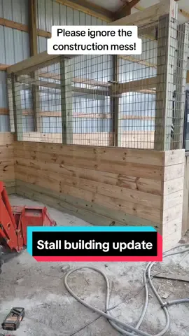 Sharing my horse stall progress & some details on how I did mine. Lots of work but I'm happy with how it's coming along! Let me know if you have questions. I'm happy to help. #horse #stall #stalls #construction #building #barn #update  #fypage #DIY #diyproject #farmlife #barnlife #horsebarn 
