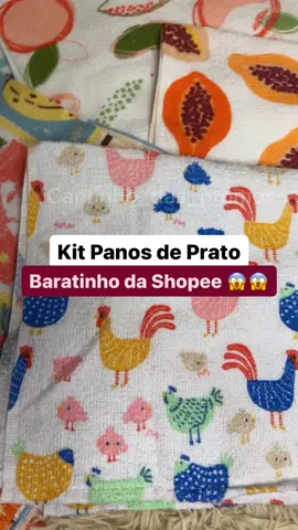 Pano de prato baratinho da @Shopee Brasil #panodeprato #cozinha #shopeehaul 
