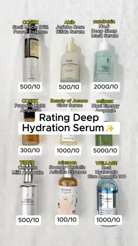 rating deep hydration serum 💧💧 l've Tried Myself.🤗 save and share ! 👏🧡 #ratingskincare #koreanskincare #skincare #kbeauty #darkspot  #serum #moisturizer #glassskin 