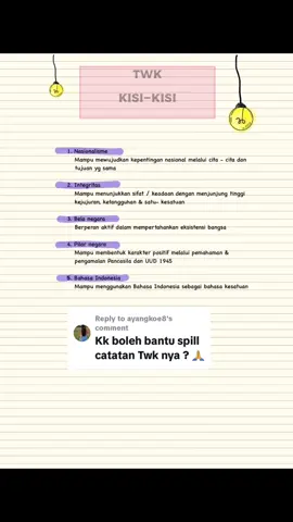Replying to @ayangkoe8 Ini adalah catatan TWK pribadi part 1 yg aku gunakan di tahun lalu. isi catatan ini aku dapat dari berbagai sumber, semoga bermanfaat. Kalau rame, lanjut buat catatan TWK part 2. #cpns  #TWK #catatantwk 