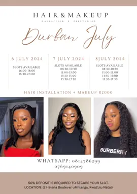 Durban July 2024 Make-up & hair instillation + styling.#factdurbanrocks #umhlanga #durbanjuly #durbanmakeupartist #fyp @Hair Affair_pta 