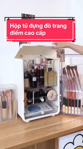 Chỉ cần mua một em hộp tủ đựng đồ trang điểm cao cấp này thôi, mọi mỹ phẩm, đồ skincare chị em có thể bỏ hết vào nè #hopdungmypham #hopdungdotrangdiem #tudungmypham #medogiadungtienich #dogiadungthongminh 