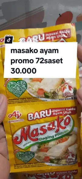 MASAKO SAPI DAN AYAM Dapatkan kelezatan masakan yang lebih nikmat dengan Masako Ayam dan Sapi dalam kemasan sacet! Setiap kemasan berisi 8,5 gram bumbu dapur yang dapat digunakan untuk memasak hingga 72 porsi masakan. BPOM certified: Masako Ayam dan Sapi memiliki jenis sertifikasi BPOM sehingga aman untuk dikonsumsi. Kemasan sacet: Praktis dan mudah digunakan, Masako Ayam dan Sapi dikemas dalam tipe kemasan sacet untuk mempermudah penyimpanannya. Berat bersih 8.5gr/sacet: Setiap satu sachet memiliki berat bersih sebesar 8.5 gram yang cukup untuk menghasilkan rasa gurih pada masakan Anda. Selain itu, produk ini juga terbuat dari bahan organik sehingga lebih sehat bagi tubuh Anda. Ditambah lagi dengan sertifikasi halal menjadikan produk ini cocok bagi siapa saja yang ingin menjaga kehalalan makanannya. #masako #masakoayam #masakoayamrenceng 