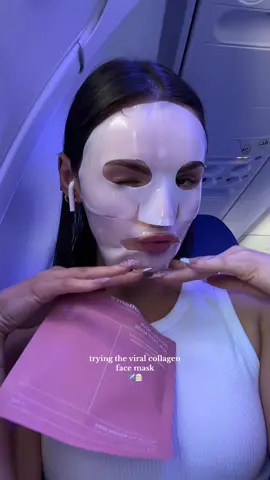 looked great till my face started burning 30 min later not sure if it was from this 🥲  #collagenmask #koreancollagenmask #biodancecollagenmask #viralskincare #planeskincare #travelskincare 