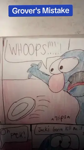 Grover's Mistake - A Lord JK Comic Strip #lordjk #lordjkjackkuiken #crackstreet #sesamestreet #grover #comedy #comicstrip #drawing #comics #fyp #funny 
