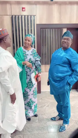 @hadizabalausman and the Secretary to the Government of the Federation, Senator George Akume, engaged in a discussion before the meeting.