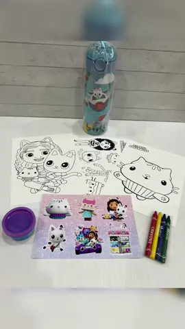 Personalized stainless steel 12oz bottle and an activity set for a 3 years old boy who likes Airplanes and Gabby’s doll house ☺️ ✈️  #personalizedbottle #stainlesssteel #12ozkidsbottle #sublimation #playdoh #stickers #crayons #coloringsheets #craft #loveit #cricutmaker3 #evyscrafts 