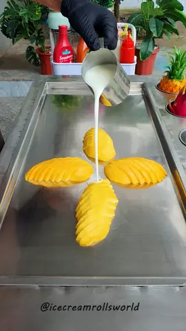 Mango #asmr #satisfying #foryou #icecream #icecreamrolls 