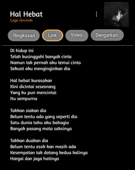Hal Hebat Kurasakan  #fypp #lirik #liriklagu 