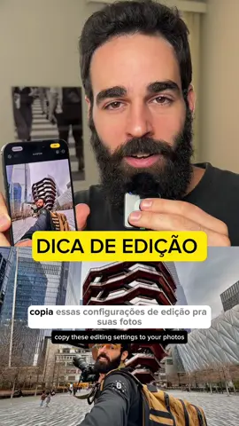Comente se funcionou pra você! Para melhorar suas fotos no iPhone, siga estas configurações de edição e veja a diferença no antes e depois: 1. Abra a Galeria e selecione a foto que deseja editar. 2. Toque em Editar no canto superior direito.     * Ajuste os seguintes parâmetros:     * Exposição: Defina para -100.     * Luminosidade: Aumente para +70.     * Altas Luzes: Reduza para -70.     * Sombras: Aumente para +20.     * Contraste: Aumente para +20.     * Brilho: Aumente para +10.     * Ponto Preto: Aumente para +20.     * Saturação: Aumente para +15.     * Calidez: Aumente para +10.     * Nitidez: Aumente para +20.     * Definição: Aumente para +40. 3. Volte à Exposição e ajuste-a para um valor próximo de zero. 4. Salve as alterações e use essas configurações para capturar fotos incríveis em sua próxima viagem! #EdiçãoDeFoto #fotodeiphone #DicasDeEdição #Fotografia #Viagem #photoediting #PhotoTips #TravelGram