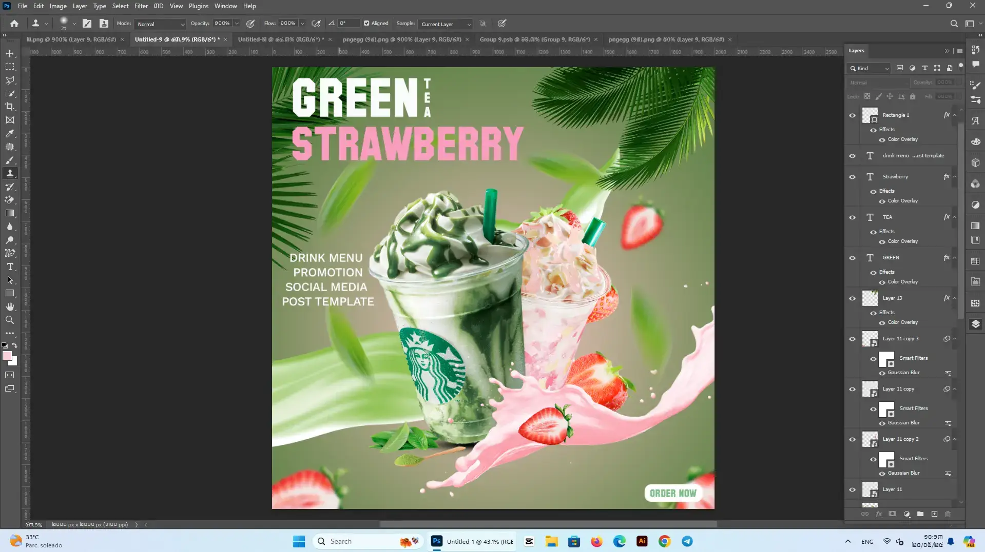 Poster Design for Drink Starbuck♥️ #Food #foryou #khmer #logo #poster #creative #design #designer #viraltiktok #fyp #illustrator #adobeillustrator #adobephotoshop #sticker #photoshop #drink #pepsi #coffee #starbucks 