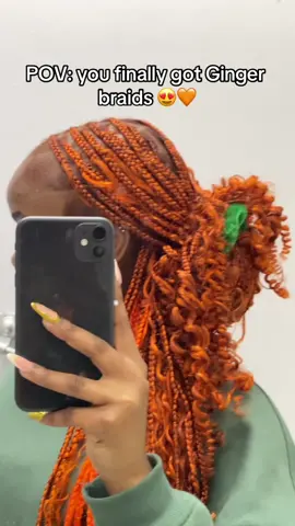 🧡x🤎#goddessbraids #viralvideo #orangebraids #fypシ #gingerhair #gingerbraids #knotlessbraids #foryoupage #viraltiktok #styletips 