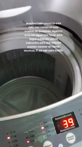 lavadora haier presenta esta falla mas común en este modelo de lavadoras. siganme si no me siguen por favor  para seguir subiendo videos instructivo para que ustedes puedan resolver sin llamar técnicos. El sol sale para tod@s🤗🤗🙏🙏😉😉👍👍👌
