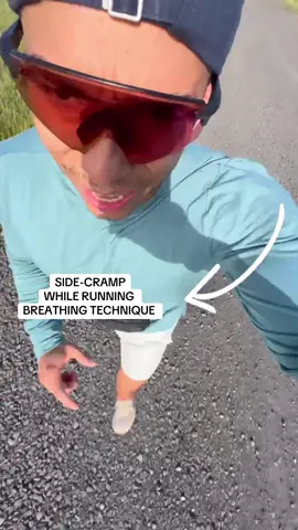 Breathing technique to relieve side cramps while running #sidecramp #runningtips #run #FitTok #runnerstiktok 
