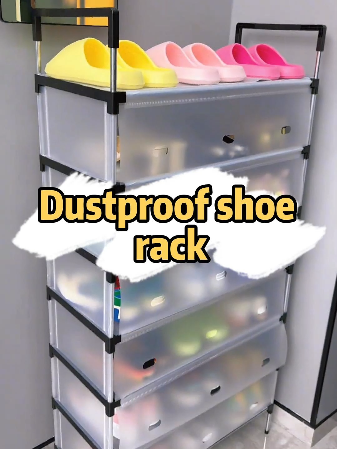 Multi-layer dust-proof shoe rack, practical space saving,home shoes can be put in #Dustproof shoe rack #Storage and finishing #Shoe rack