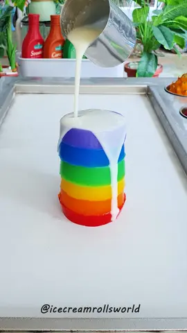 Rainbow #asmr #satisfying #foryou #icecream #icecreamrolls 
