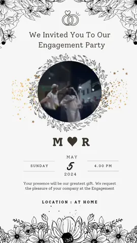 Congratulations 🤍💍 M & R Engagement 🥳 .  لمعرفة الاسعار برجاء التواصل خاص📩 مواعيد العمل :3 عصراً حتى 9 مساءً🖇 .  #دعوات_الكترونيه #دعوات_خطوبة👰🏻‍♀️💙 #دعوات_خطوبة #يخلق_لو_هتنام_لا_ثواني_متناموش🖤🎧 #دعوات_خطوبه #اللمبي 