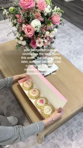 Bridgerton & crumbl make the best combo 💕🧁 #bridgerton #Summer #cookies #flowers #pink #SelfCare #cozyathome #romance #BookTok #Vlog #thatgirl #pinterest #nightroutine 