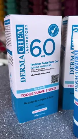 Protetor solar Dermachem ☀️ FPS 60 🧡 - rápida absorção  - efeito antioxidante  - niacinamida e vitamina E  ✅ resistente à água e ao suor #protetorsolar #pele #cuidados #skincare 