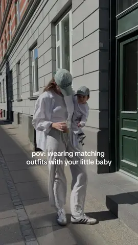 Twinning with mini-me 🤍 from head to toe #twinning #matchingoutfits #minime #baby #momandson #copenhagen #scandinavia #outfit #style #OOTD #Summer #icedcoffee #cap #capri #mickeymouse #sneakers @adidas #adidassamba #trousers @NAKD @SOMMERSTUDIOS #shirt @ZARA #stroller @cybex_global #pov #fyp #fypシ゚ #fypシ゚viral 