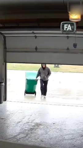 garage doors: go all the way, every time 🫣 #cctv #garage #fail #shorts