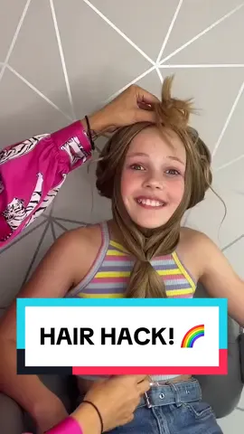 Summer hair hack for kids! 🌈🌼#kidshairstyles #summerhair #hairtutorial 