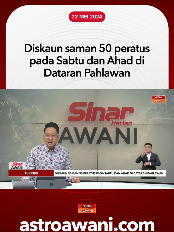 Polis Diraja Malaysia (PDRM) menawarkan diskaun saman 50 peratus kepada pesalah trafik pada Sabtu dan Ahad ini sempena sambutan Hari Belia Negara 2024 peringkat kebangsaan yang berlangsung di Dataran Pahlawan, Melaka. Ikuti berita terkini di https://grid.astroawani.com/ #AWANInews