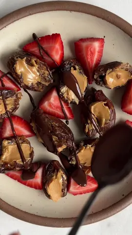 Peanut butter stuffed dates are an obsession at this point. #healthysnack #sweettreats #healthyrecipe 