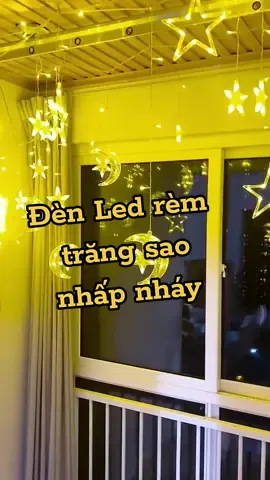 Đèn Led rèm trăng sao nhấp nháy trang trí phòng ngủ, ban công, quán cà phê hay sân vườn ngoài trời đều được nhé các bạn.  Cắm điện 220V, có loại màu vàng và cả nhiều màu nữa đó ạ 🥰 #ledrem #daydenled #daydenledtrangtri #daydenledtrangtringoaitroi #dayledtrangtri #dayledngoaitroi #trangtriphongngu #trangtribancong #trangtriquancafe #trangtrisanvuon #decorphongngu #decorphongtro 