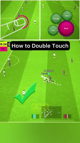 How to skill : Double Touch “Step by Step” / efootball2024 #gdgefootball #efootball2024 #efootball #efootball2024mobile 