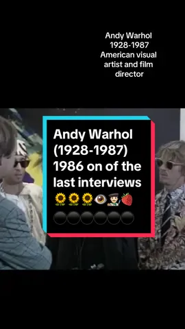 Andy Warhol (1928-1987) 1986 one of the last interviews Andy Warhol was an American visual artist, film director and producer. A leading figure in the pop art movement, Warhol is considered one of the most important American artists of the second half of the 20th century.  #andywarhol #genius #popart #artist 